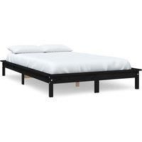 vidaXL Super King Bed Frame - Solid Pine Wood, Sturdy and Stable, Easy Assembly - Modern Design with Black Finish - Perfect Match for Any Bedroom - 212 x 191.5 x 26 cm (L x W x H)