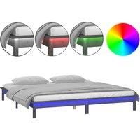 Solid Wood LED Bed Frame Home Bedstead Platform Bed Multi Colours/Sizes vidaXL