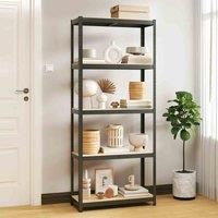 vidaXL 5-Layer Storage Shelf Indoor Workshop Storage Rack Warehouse Rack Industrial Shelving Corner Shelf Unit Anthracite Steel and Engineered Wood