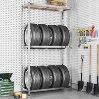 Storage Shelf Garage Organiser Holder Rack Steel and Engineered Wood vidaXL
