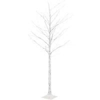 vidaXL LED White Birch Tree Warm White 128 LEDs 220 cm