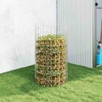 vidaXL Garden Composter - Durable Galvanised Steel Construction, Efficient Green Waste Decomposition, Ideal for Natural Fertiliser Making, Easy Assembly, Practical Size (50 x 100 cm)