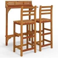 Balcony Bar Set Garden Wooden Bistro Table and Stool Solid Wood Acacia vidaXL