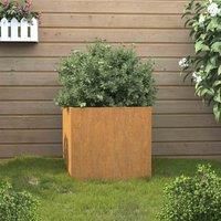 vidaXL Corten Steel Planter - Weathering Steel Raised Garden Bed - Distinctive Rusty Brown Outdoor Flower Pot for Patio, Balcony, Garden - Sturdy and Easy to Assemble - Rectangular Plant Stand, 3...