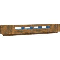 vidaXL 3 Piece TV Cabinet Set with LED Lights Smoked Oak Engineered Wood