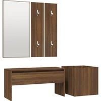 Hallway Furniture Set Engineered Wood Bench Coat Rack Multi Colours vidaXL