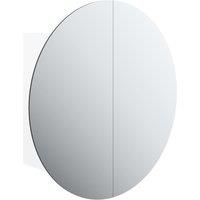 Vidaxl Bathroom Cabinet With Round Mirror&led White 40X40X17 5 Cm