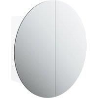 Bathroom Cabinet with Round Mirror and LED Cabinet Storage Cupboard vidaXL