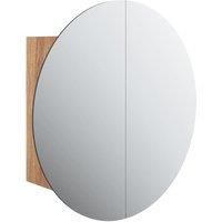 Bathroom Cabinet with Round Mirror and LED Cabinet Storage Cupboard vidaXL