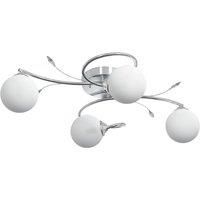 vidaXL Ceiling Lamp with Round Glass Shades for 4 G9 LED Lights