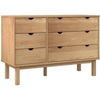 vidaXL Drawer Cabinet OTTA 111x43x73.5cm Solid Wood Pine