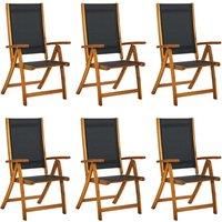 Folding Garden Chairs Dining Chair Solid Wood Acacia and Textilene vidaXL