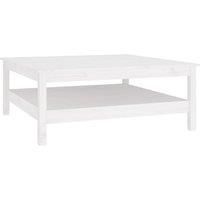 vidaXL Coffee Table White 100x100x40 cm Solid Wood Pine, White