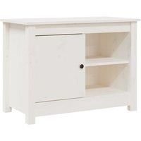 vidaXL Tv Cabinet White 70x36.5x52 cm Solid Wood Pine, White