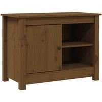 vidaXL Solid Wood Pine TV Cabinet - Honey Brown TV Stand for Living Room and Bedroom - Media Console with Ample Storage