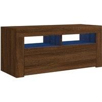TV Cabinet with LED Lights 90x35x40 cm Bedroom Furniture Multi Colours vidaXL