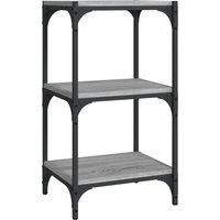 vidaXL Modern Book Cabinet Grey Sonoma Engineered Wood and Steel - Versatile Storage Solution for Home or Office - Attractive Industrial-Inspired Design