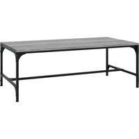 vidaXL Coffee Table with Adjustable Legs - Rectangular Engineered Wood Table with Sturdy Steel Frame - Reliable Living Room Furniture with Industrial Aesthetics.