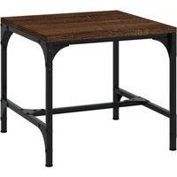 vidaXL Square Coffee Table with Industrial Design, Brown Oak, Engineered Wood and Steel, Ideal for Living Room, 50x50x35 cm