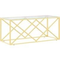 Vidaxl Coffee Table 110X45X45 Cm Stainless Steel And Glass, Gold