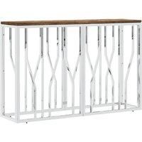 vidaXL Console Table, Stainless Steel and Solid Reclaimed Wood, Suitable as Entryway Table/Couch Table/TV Console Table, Handmade for Unique Colors and Grains