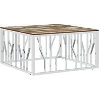 Coffee Table Gold 80x80x40 cm Stainless Steel and Glass vidaXL