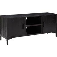 vidaXL Tv Cabinet Black 110x35x48 cm Solid Pinewood, Black