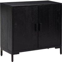 vidaXL Solid Wood Pine Sideboard in Black - Industrial Style Home Organiser with Two Compartments & Vintage Touch