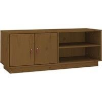 vidaXL Solid Wood Pine TV Cabinet Honey Brown Stand Media Unit HiFi