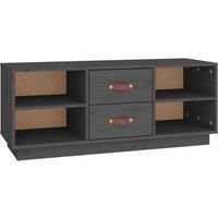 vidaXL Solid Pine Wood TV Cabinet - Scandinavian Style, Grey | Media Stand with Ample Storage | 100x34x40 cm - Perfect for Living Room