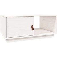 vidaXL Solid Wood Pine Coffee Table White Side Couch Centre Accent End