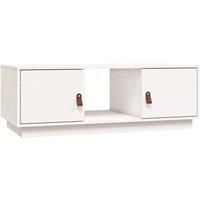 vidaXL Coffee Table White 100x50x35 cm Solid Wood Pine