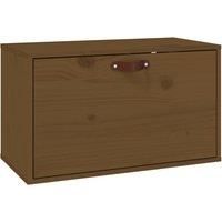 vidaXL Solid Pinewood Wall Cabinet Honey Brown, Scandinavian Style Wall-Mounted Storage Unit, Spacious Storage Cabinet, Flexible Door Assembly, Easy to Assemble, For Living Room