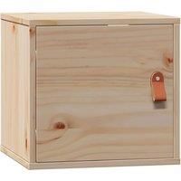 vidaXL Solid Wood Pine Wall Cabinet - Rustic Wall-mounted Storage Solution with Adaptable Door for Efficient Organisation - 31.5x30x30 cm - Brown
