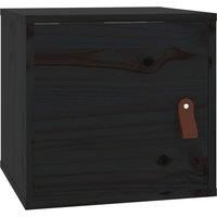 vidaXL Scandinavian Style Solid Wood Wall Cabinet - Black 31.5x30x30 cm Pine Wood - Wall-mounted for Extra Floor Space - Flexible Assembling of Door