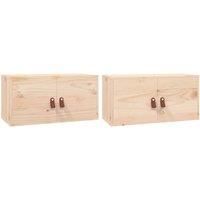 Wall Cabinet Hanging Storage Cabinet Wall Cupboard Solid Wood Pine vidaXL