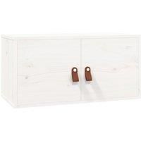 vidaXL White Wall Cabinet - 60x30x30 cm - Solid Wood Pine - Efficient Storage Solution - Easy Assembly - Rustic Appearance