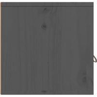 vidaXL Wall Cabinets, 2 pcs, Grey, 80x30x30 cm, Solid Pine Wood, Wall-Mounted Storage with Ample Compartments, Easy Assembly, Ideal for Living Room or Bedroom