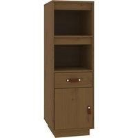 vidaXL Solid Wood Pine Highboard in Honey Brown - Classic, Rustic Storage Unit with Open Shelf Display