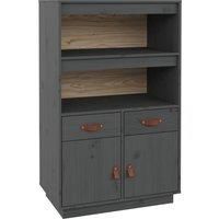 vidaXL Highboard Grey 67x40x108.5 cm Solid Wood Pine