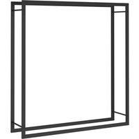 Firewood Rack Matt Black 110x28x116 cm Steel Stand Log Store vidaXL