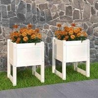1/2x Solid Wood Pine Planter Raised Bed Flower Box Multi Colours/Sizes vidaXL