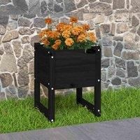 vidaXL Planter Black 40x40x52.5cm Solid Wood Pine