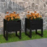 1/2x Solid Wood Pine Planter Raised Bed Flower Box Multi Colours/Sizes vidaXL
