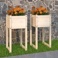 1/2x Solid Wood Pine Planter Raised Bed Flower Box Multi Colours/Sizes vidaXL
