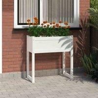 Solid Wood Pine Planter Wooden Raised Bed Flower Box Multi Colours vidaXL