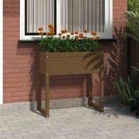 Solid Wood Pine Planter Wooden Raised Bed Flower Box Multi Colours vidaXL