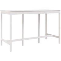 vidaXL Bar Table White 180x80x110 cm Solid Wood Pine