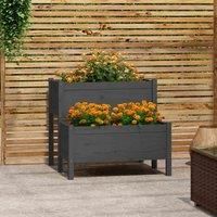 Solid Wood Pine Planter Raised Bed Multi Colours 110/84.5x84x75 cm vidaXL
