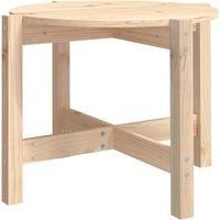vidaXL Modern Round Coffee Table - Solid Pinewood, Natural Wood Grain, Ø 62.5 x 45 cm - Sturdy Construction, Easy Assembly